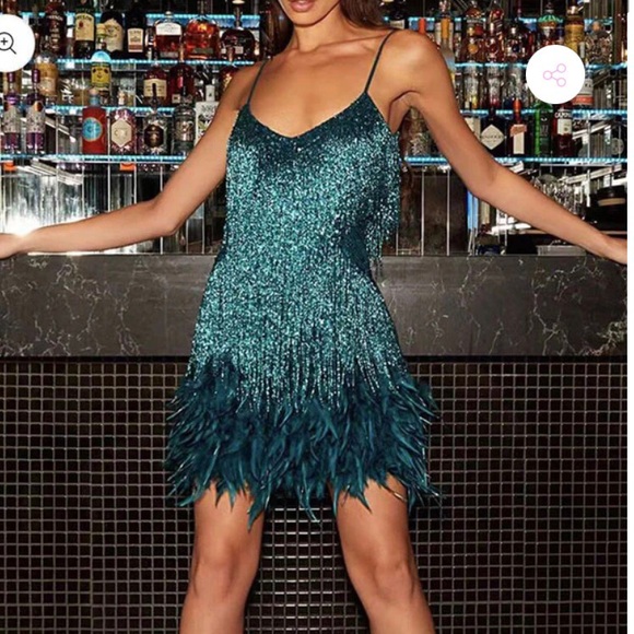 Sequin & Feather Party Dress from PrettyTina - Picture 1 of 3